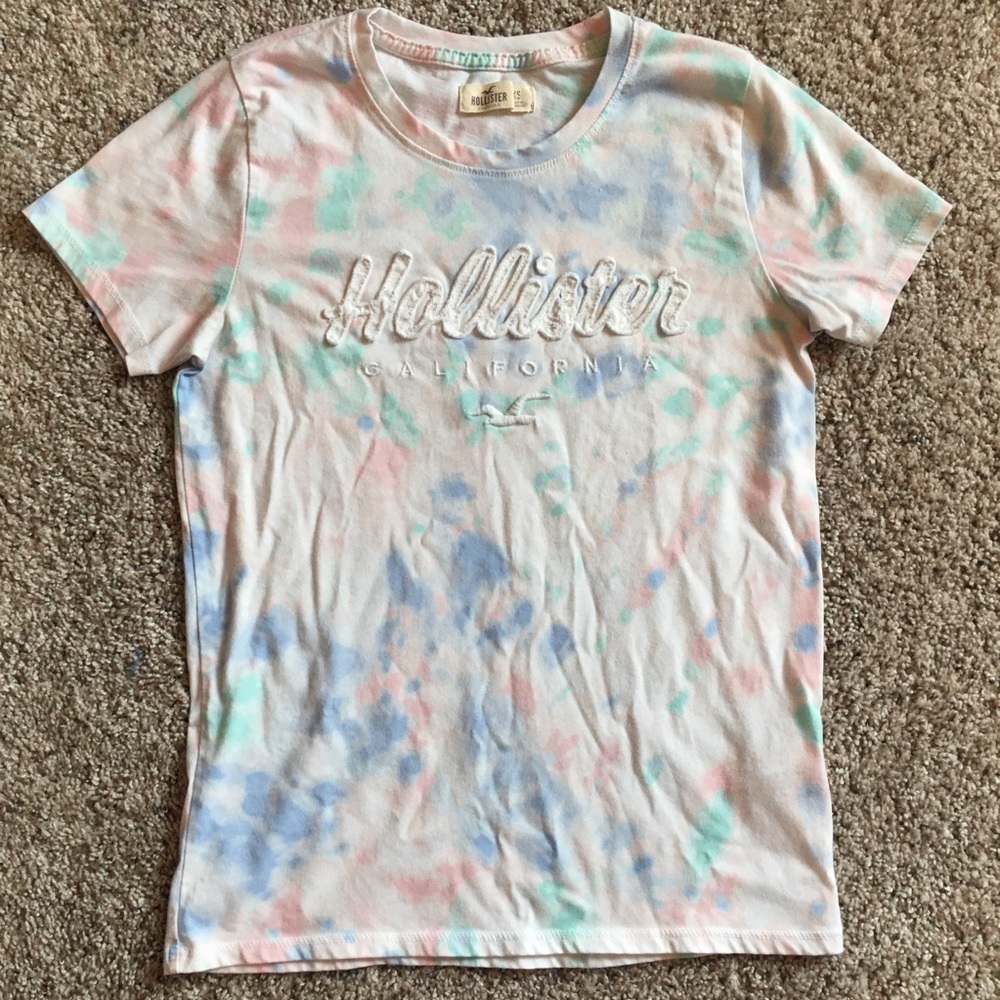 Hollister pastel tie dye baby tee xsmall